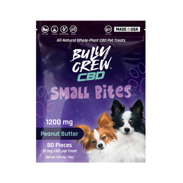 CBD Treats for Small Dogs & Pets - Peanut Butter Flavor - 1200 mg - 80 count